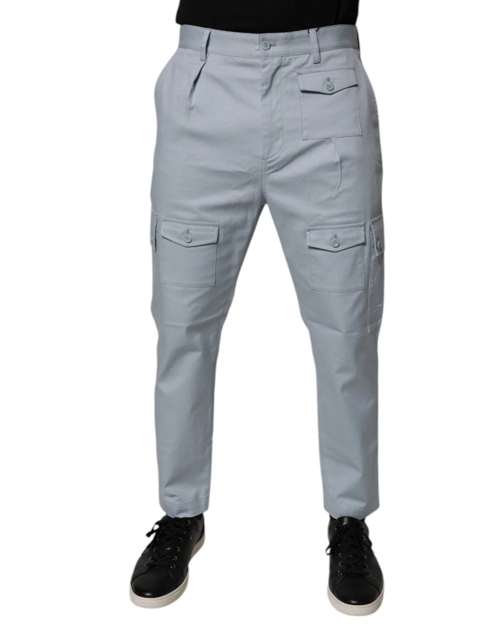 Dolce & Gabbana Light Blue Cotton Cargo Tapered Pants - IT48 | M - Cargo Pants