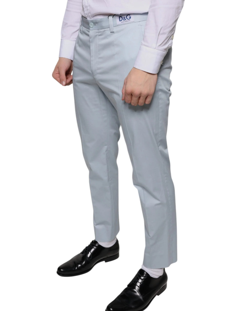 Dolce & Gabbana Light Blue Cotton Dress Pants - IT48 | M - Trousers