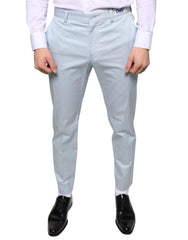 Dolce & Gabbana Light Blue Cotton Dress Pants - IT48 | M - Trousers