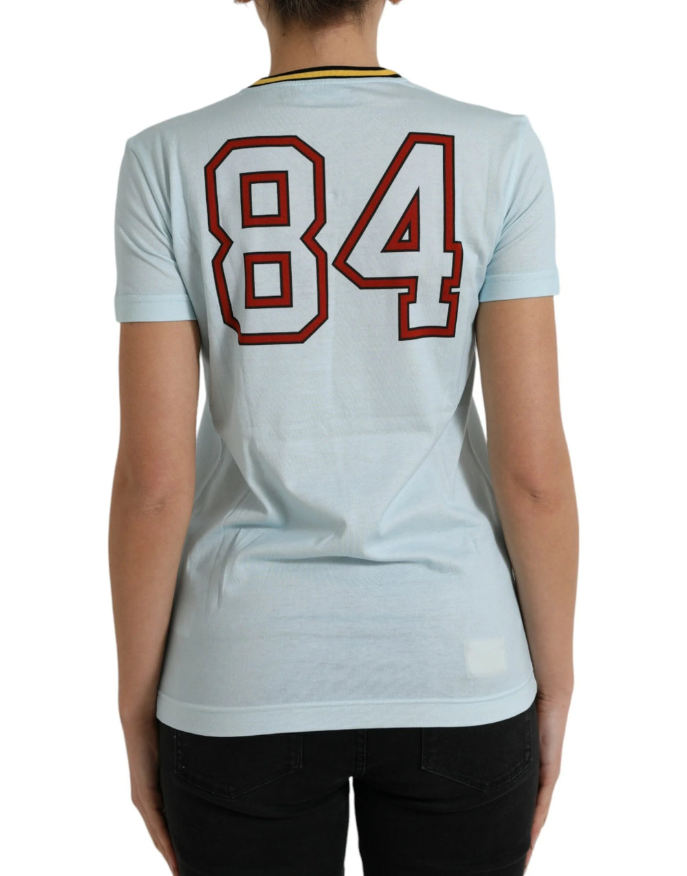 Dolce & Gabbana Light Blue Cotton Free Love Crew Neck T-shirt - IT36 | XS - T-Shirts