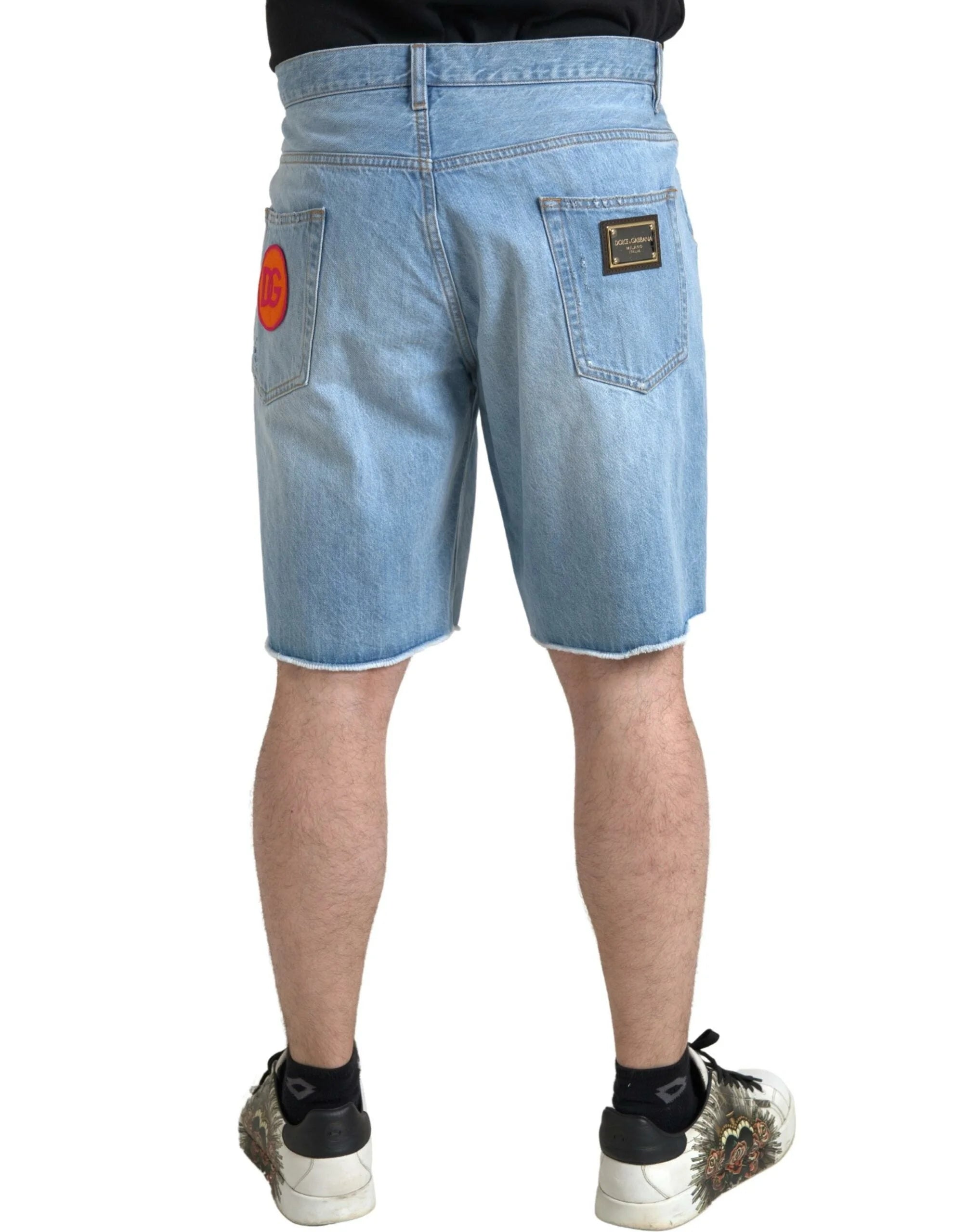 Dolce & Gabbana Light Blue Cotton Men Bermuda Denim Shorts - IT44 | XS - Bermudas