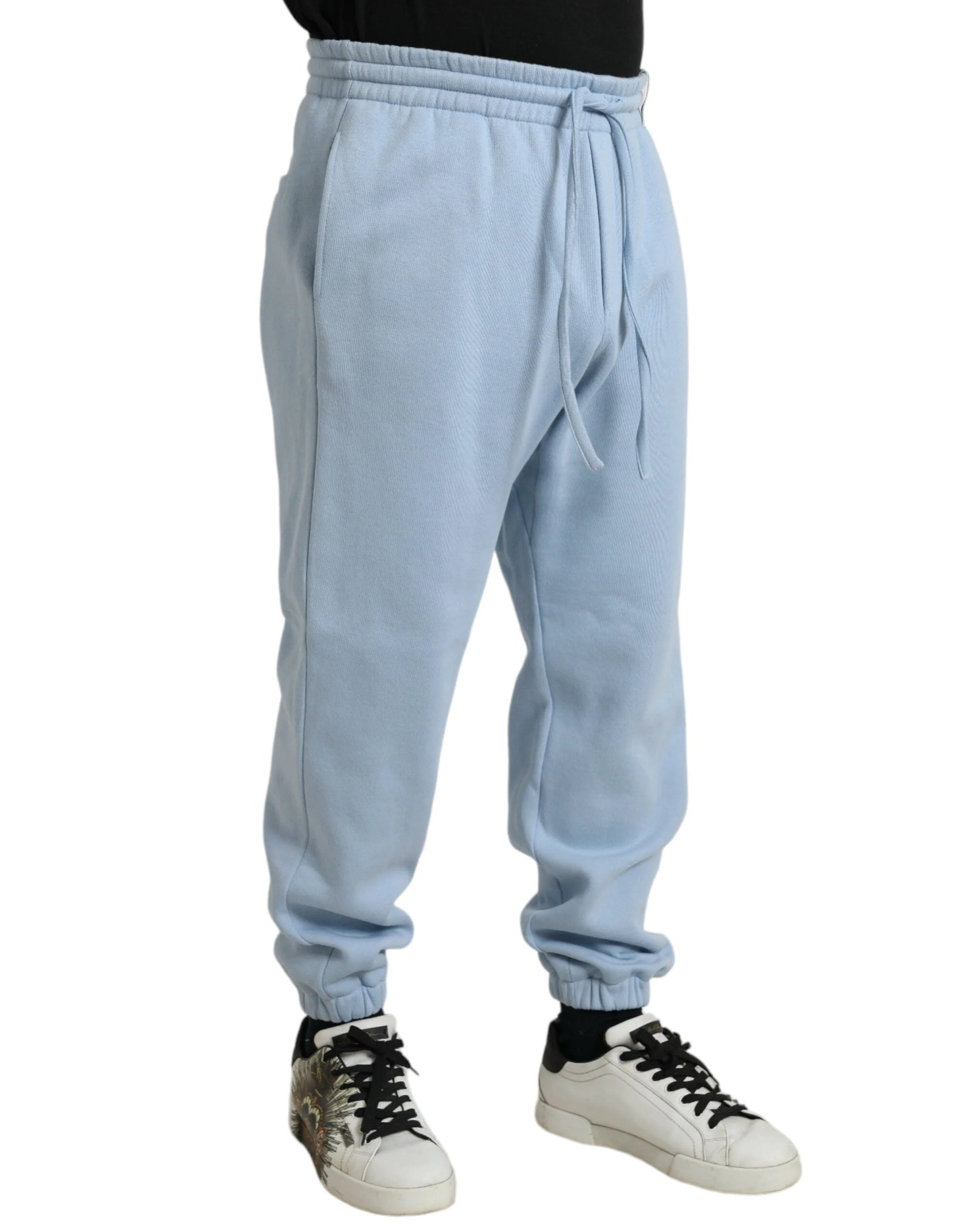 Dolce & Gabbana Light Blue Cotton Sweatpants Men Jogger Pants - IT48 | M - Joggers