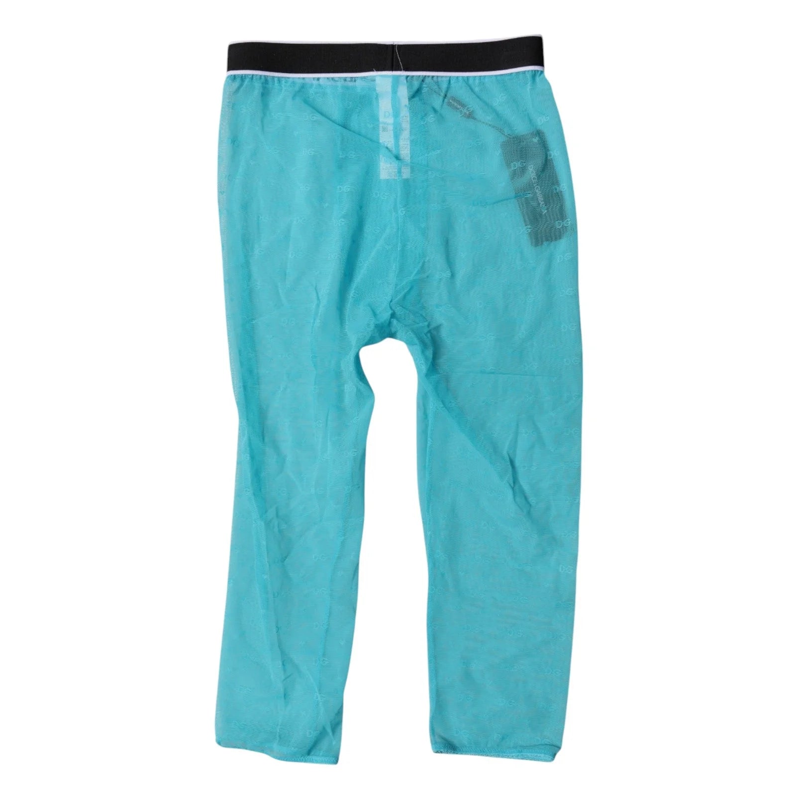 Dolce & Gabbana Light Blue DG Logo Nylon Cropped Tights Underwear - IT2 | S
