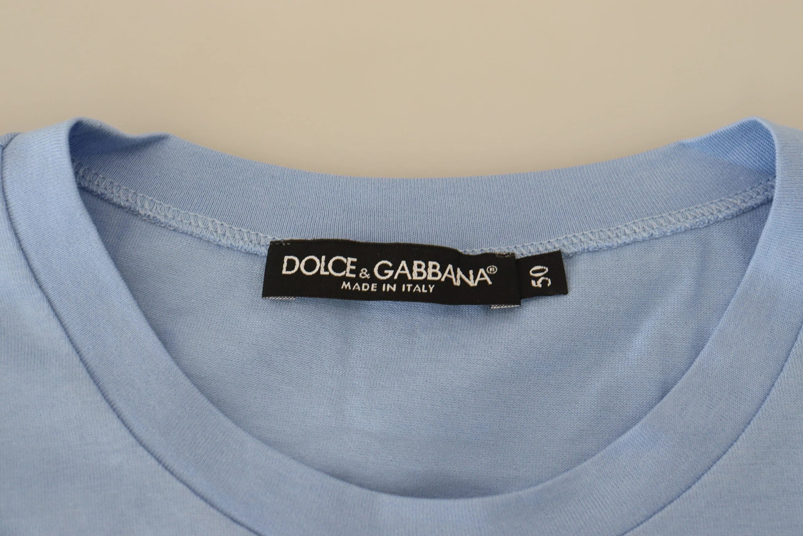 Dolce & Gabbana Light Blue Happy New Year 2017 Cotton T-shirt - IT50 | L - T-Shirts