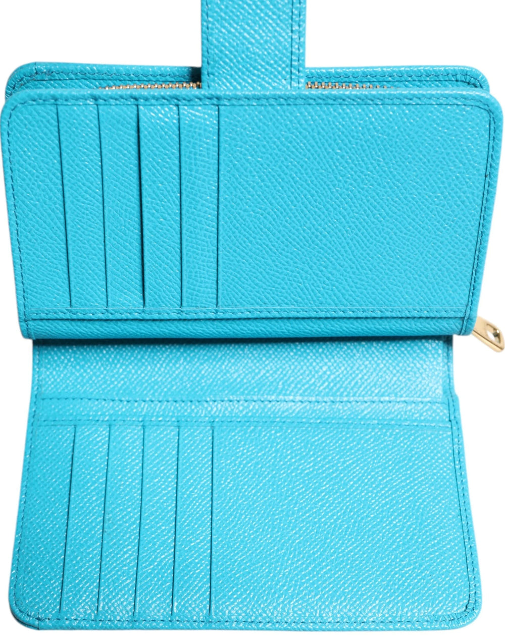 Dolce & Gabbana Light Blue Leather Bifold Continental Clutch Wallet - Wallets