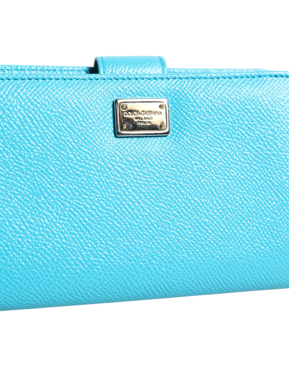 Dolce & Gabbana Light Blue Leather Bifold Continental Clutch Wallet - Wallets
