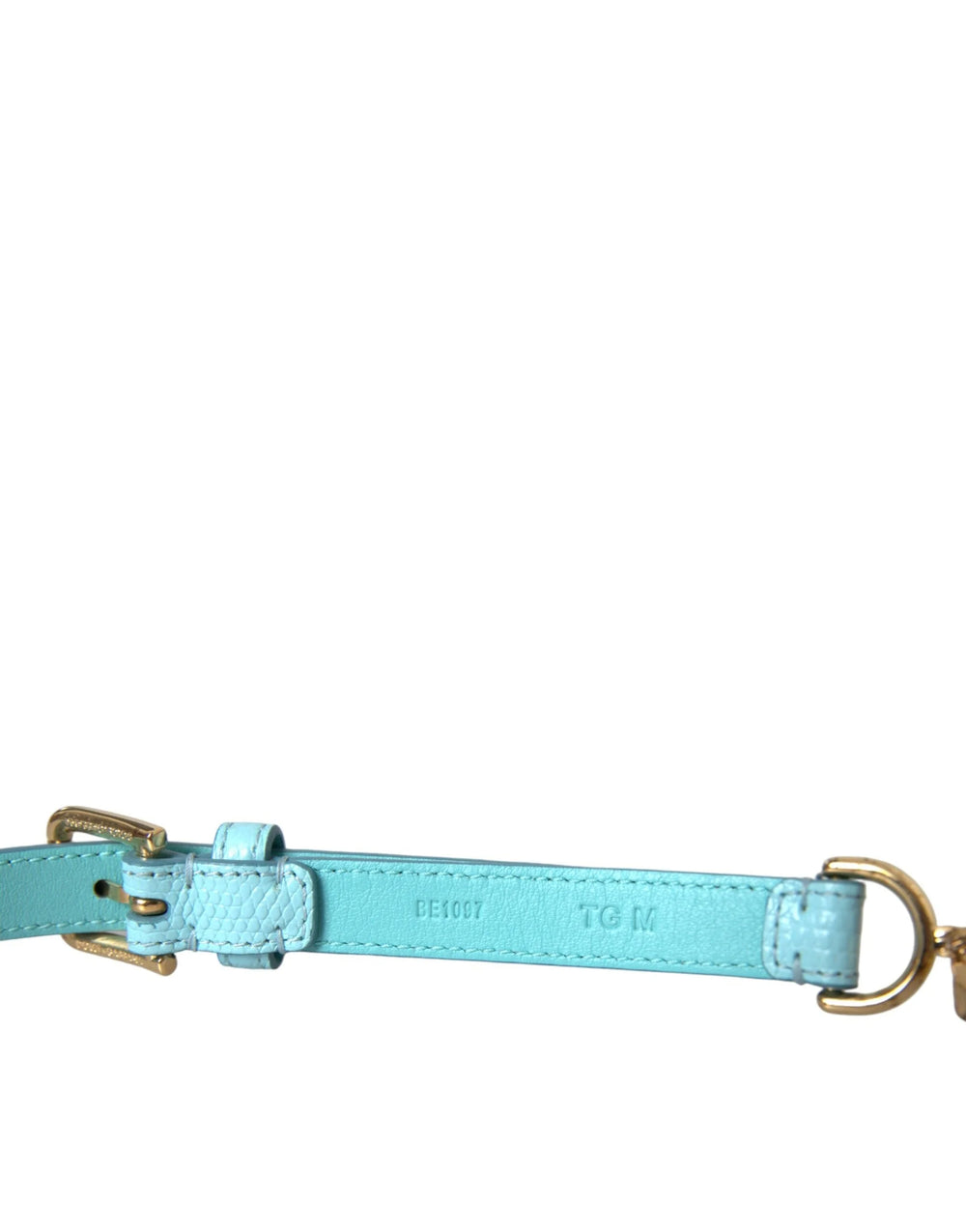 Dolce & Gabbana Light Blue Leather Crystal Chain Waist Belt - 85 cm / 34 Inches - Belts