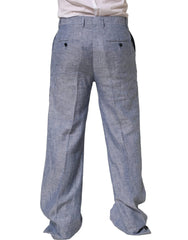 Dolce & Gabbana Light Blue Linen Straight Dress Trouser Pants - IT48 | M