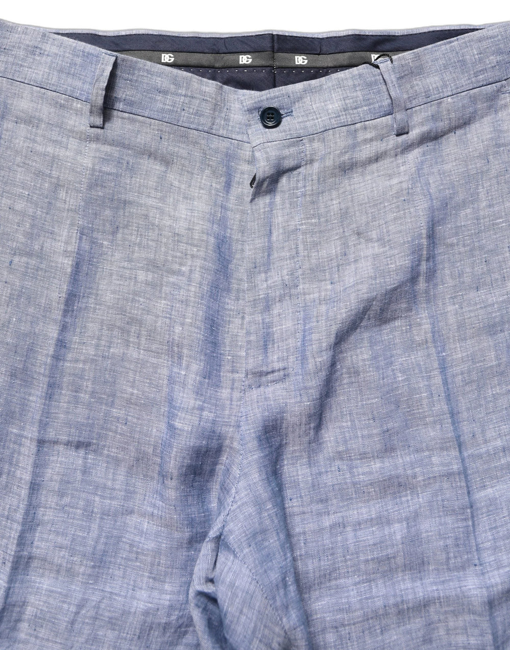 Dolce & Gabbana Light Blue Linen Straight Dress Trouser Pants - IT48 | M