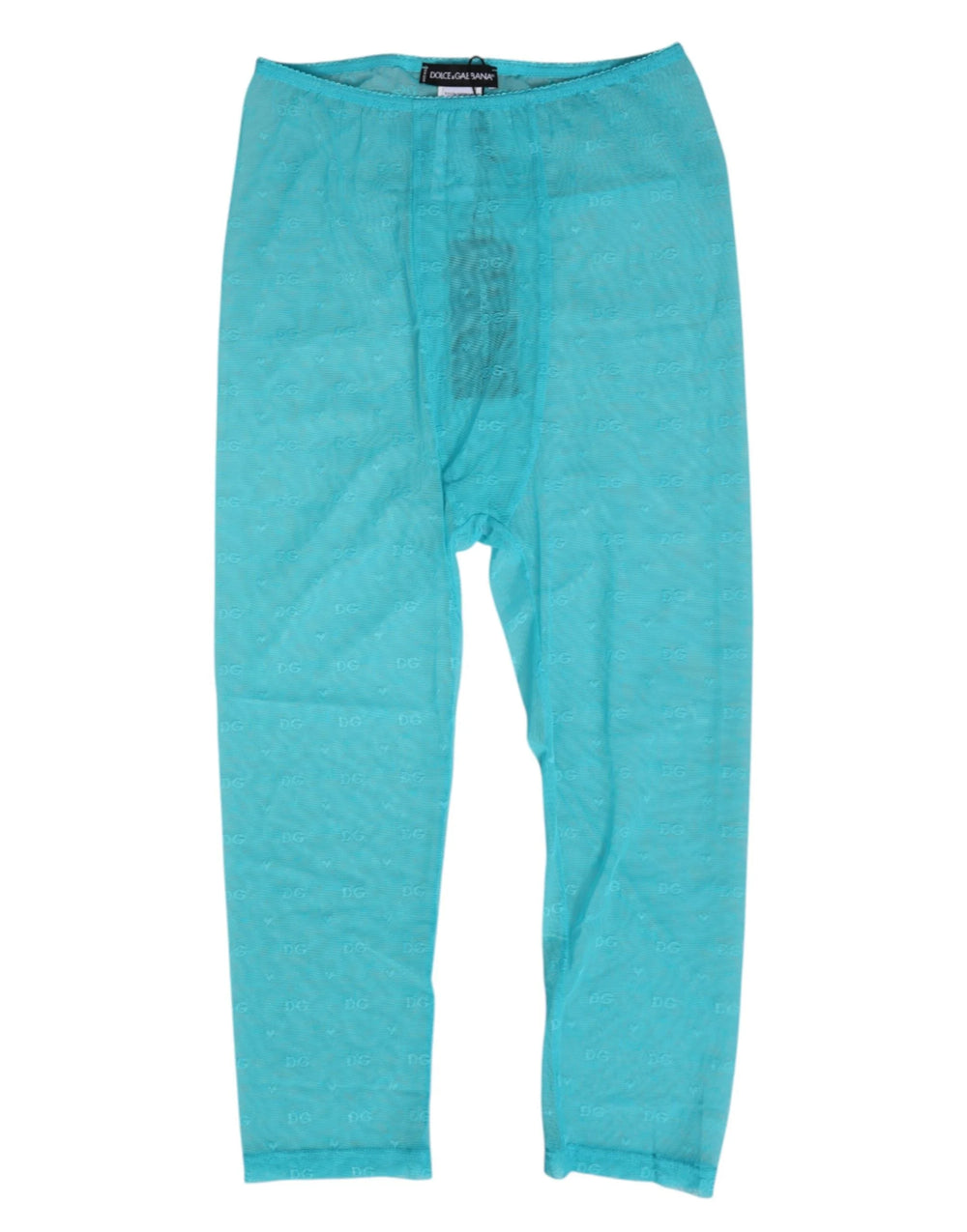 Dolce & Gabbana Light Blue Logo Lace Tight Midi Trouser Underwear - IT2 | S