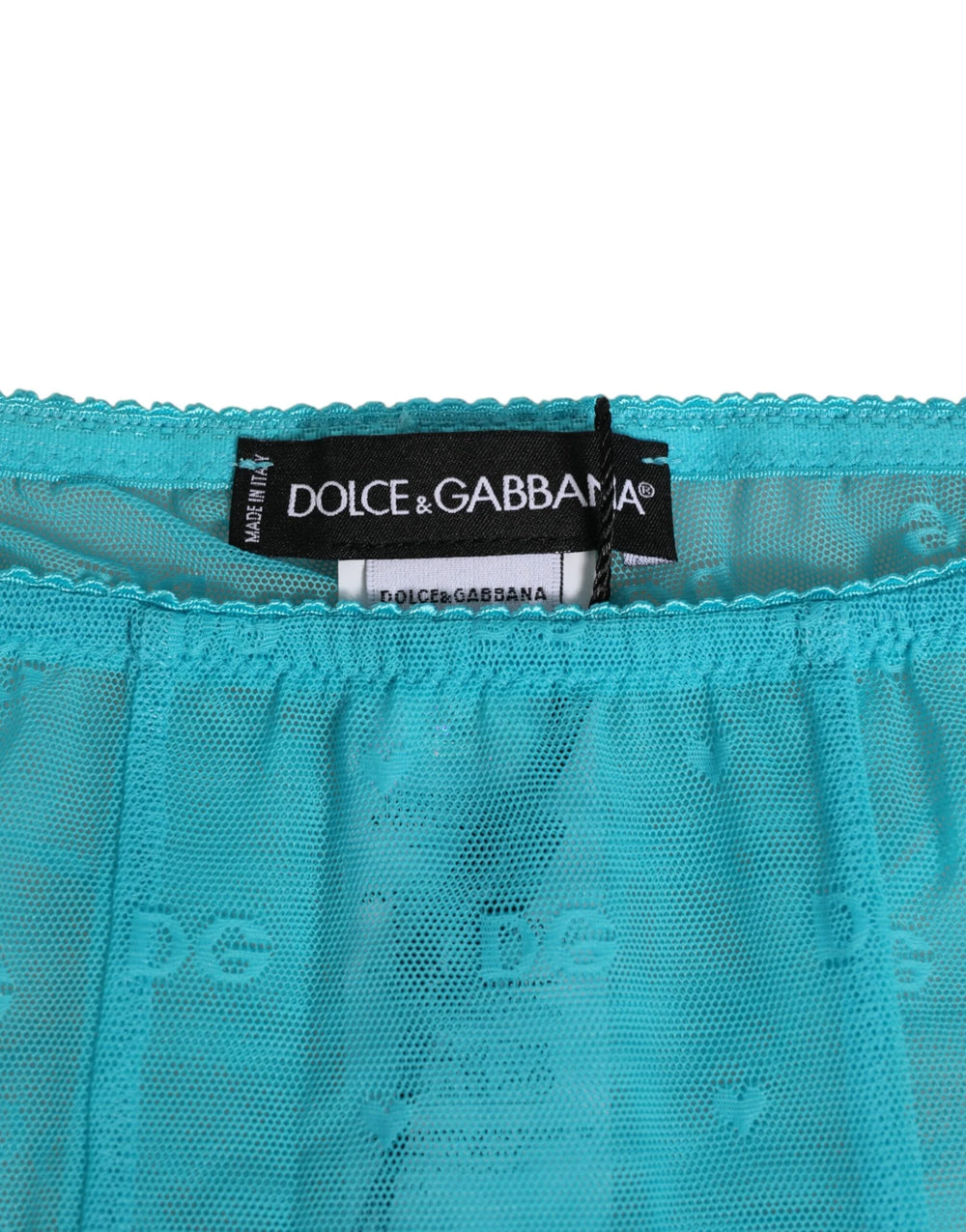 Dolce & Gabbana Light Blue Logo Lace Tight Midi Trouser Underwear - IT2 | S - Women’s Underpants