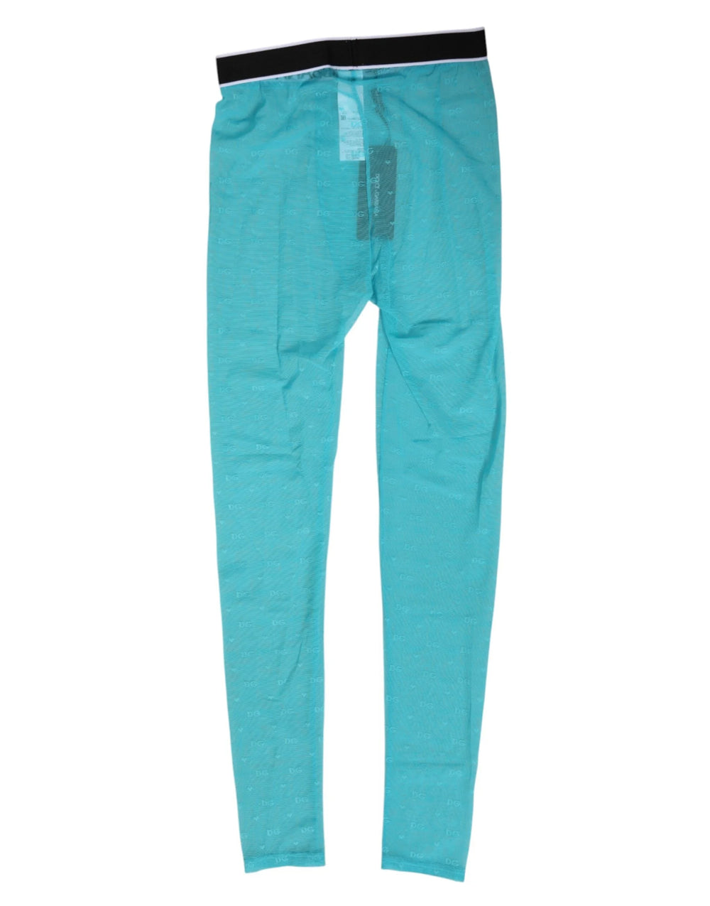 Dolce & Gabbana Light Blue Nylon Logo Lace Leggings Pants Underwear - IT2 | S - Hosiery