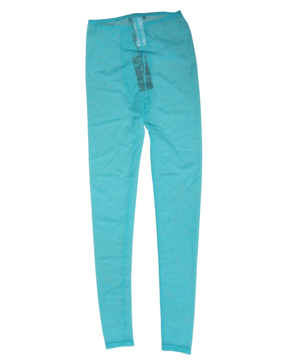 Dolce & Gabbana Light Blue Nylon Logo Lace Leggings Pants Underwear - IT2 | S - Hosiery