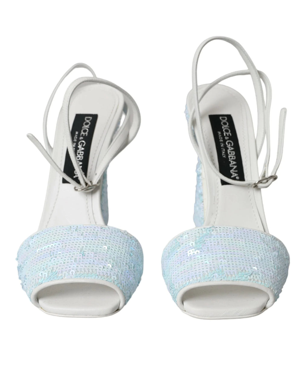 Dolce & Gabbana Light Blue Sequin Ankle Strap Sandals Shoes - EU39/US8.5 - Sandals