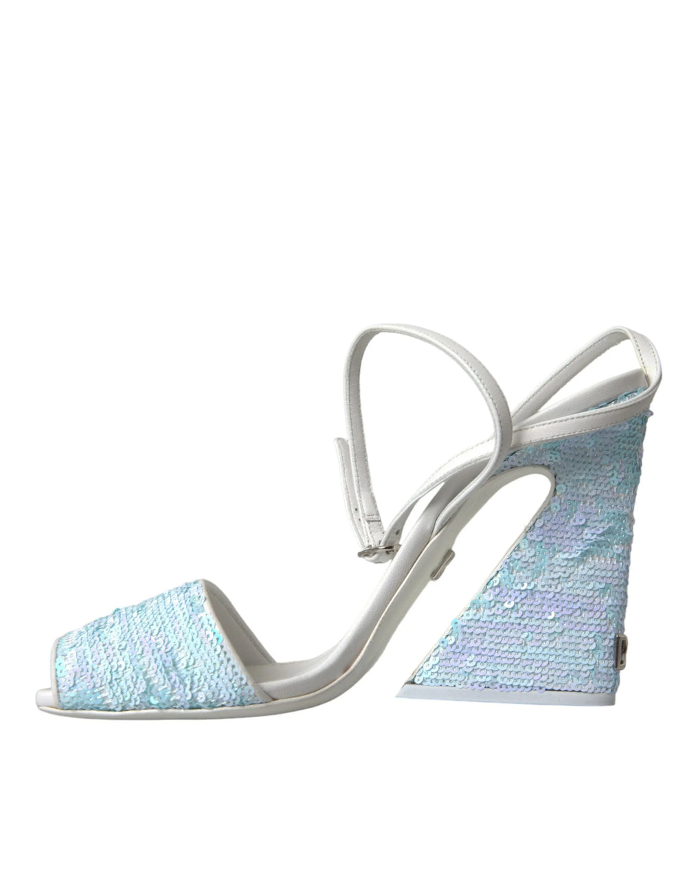 Dolce & Gabbana Light Blue Sequin Ankle Strap Sandals Shoes - EU39/US8.5 - Sandals