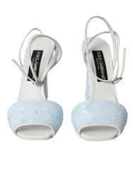 Dolce & Gabbana Világos Kék Gyöngyházas Szandál - EU39/US8.5