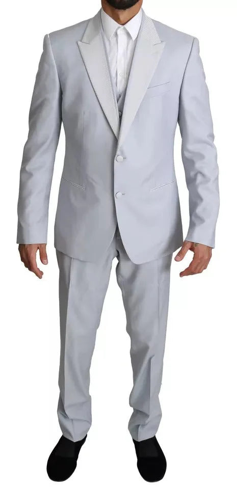 Dolce & Gabbana Light Blue SICILIA Wool 3 Piece Suit - IT52 | XL - Suits