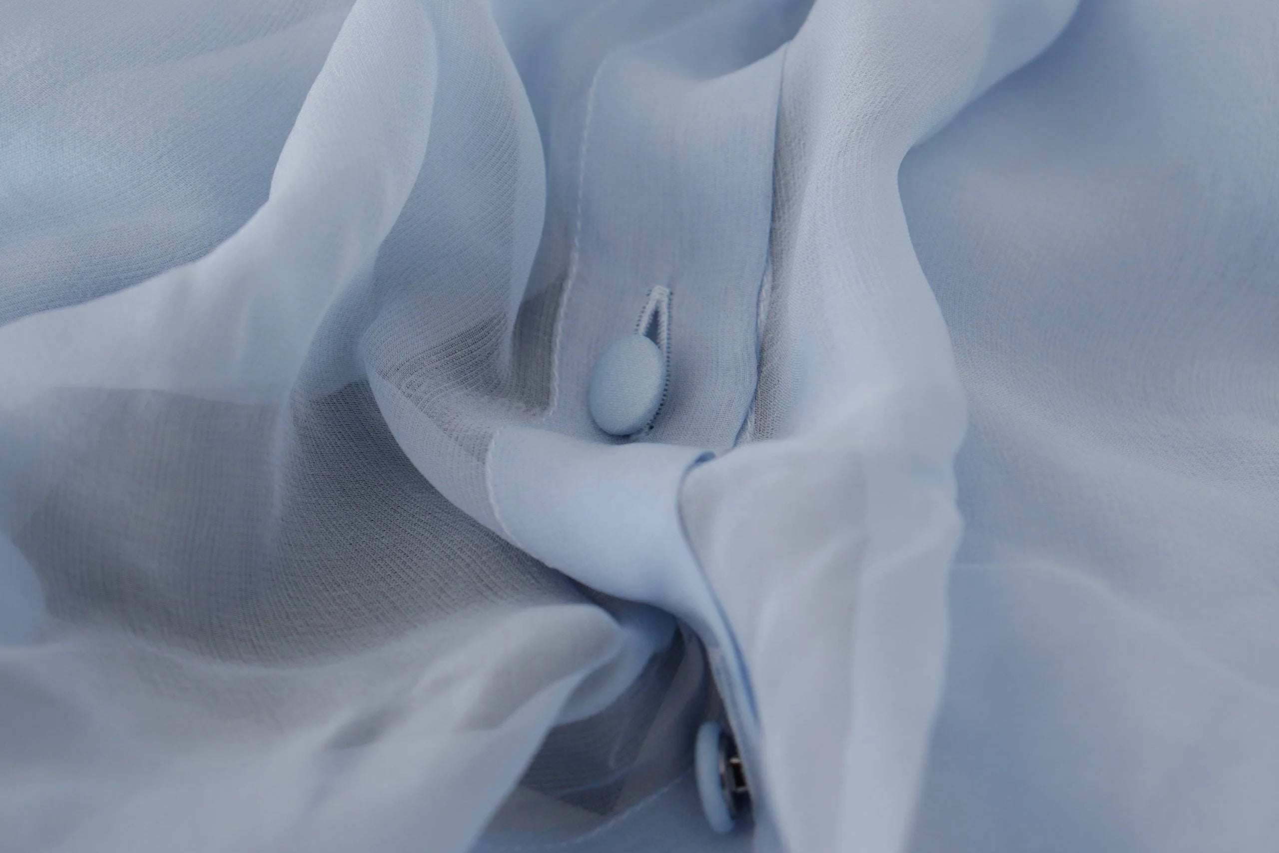 Dolce & Gabbana Light Blue Silk Ascot Collar Long Sleeves Top - IT40|S - Blouses