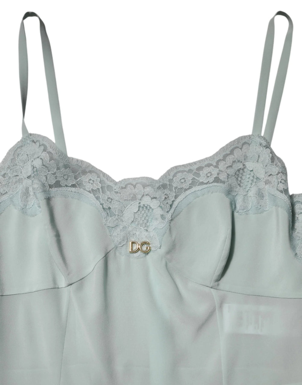 Dolce & Gabbana Light Blue Silk Lace Midi Bodycon Slip Dress - IT42|M - Dresses