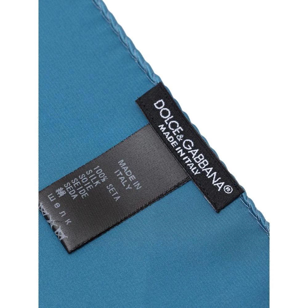 Dolce & Gabbana Light Blue Silk Pocket Square - Handkerchiefs