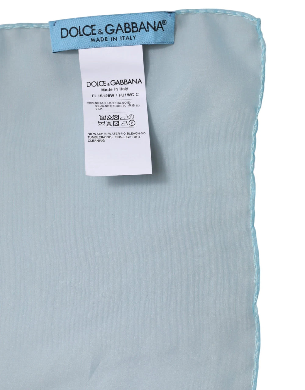 Dolce & Gabbana Light Blue Silk Rectangle Wrap Shawl Scarf - Scarves & Shawls