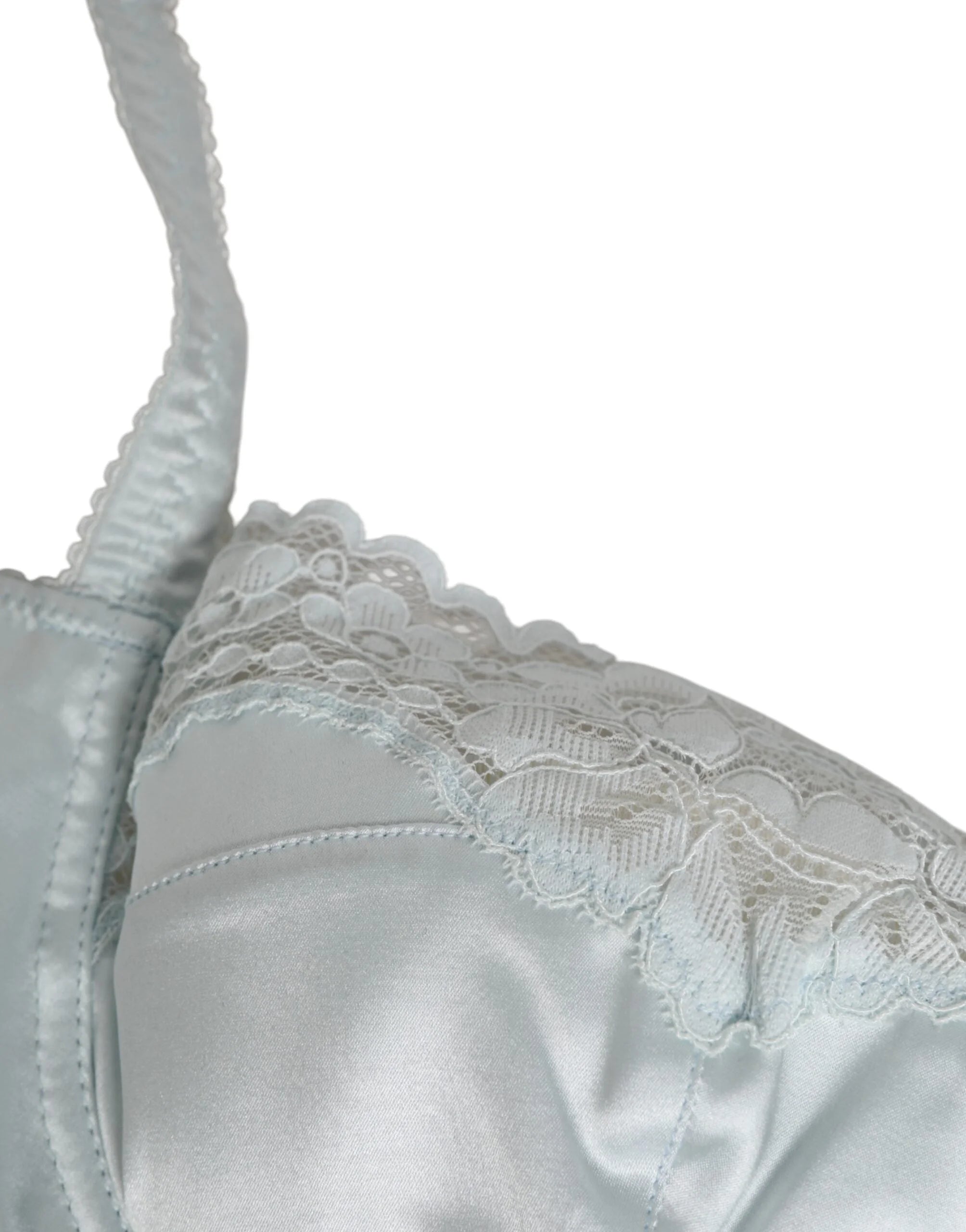 Dolce & Gabbana Light Blue Silk Semi-Padded Balconette Underwear - IT4 | L - Bras