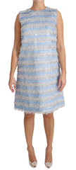 Dolce & Gabbana Light Blue Silver Shift Gown Dress - Dresses