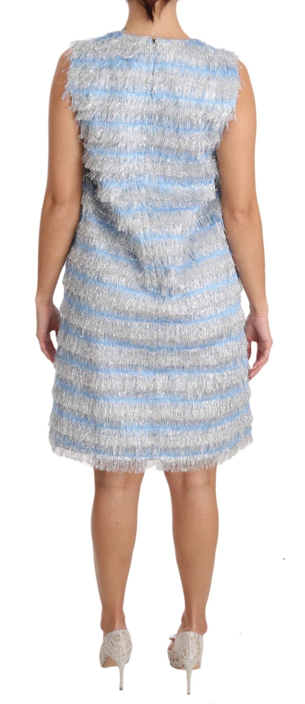 Dolce & Gabbana Light Blue Silver Shift Gown Dress - Dresses