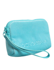 Dolce & Gabbana Light Blue Solid Logo Clutch Sunglasses Holder Pouch Bag - Clutch Bags