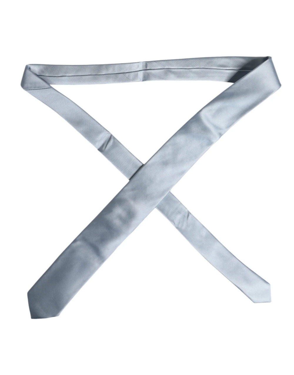 Dolce & Gabbana Light Blue Solid Silk Adjustable Necktie Tie - Neckties