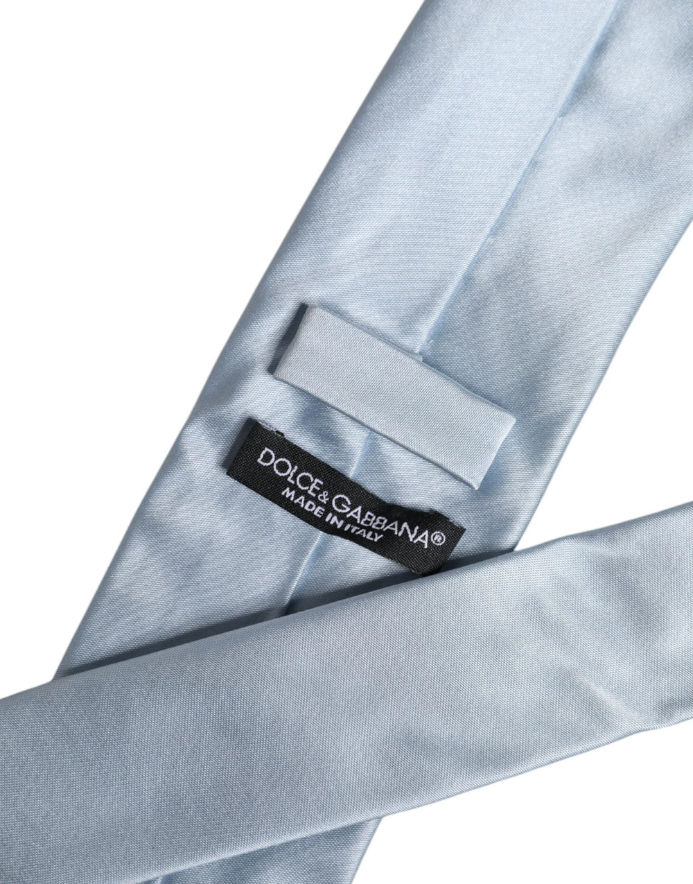 Dolce & Gabbana Light Blue Solid Silk Adjustable Necktie Tie - Neckties