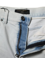Dolce & Gabbana Light Blue Washed Denim Cotton Hot Pants Shorts - IT40|S - Short Trousers