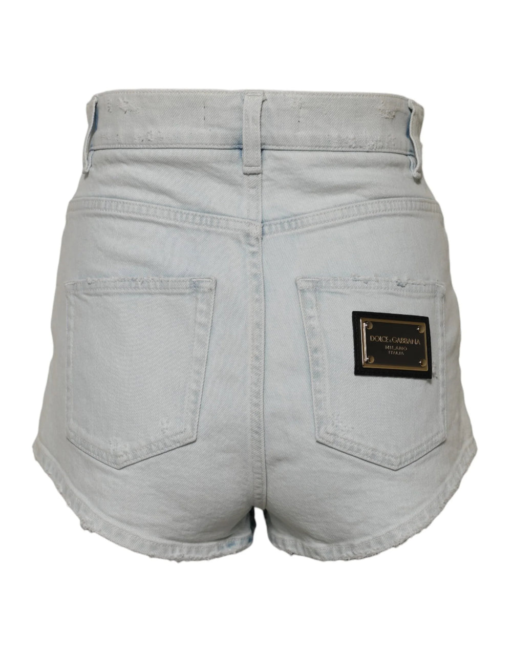 Dolce & Gabbana Light Blue Washed Denim Cotton Hot Pants Shorts - IT40|S - Short Trousers