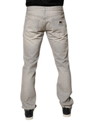 Dolce & Gabbana Light Gray Cotton Skinny Denim Jeans - Jeans