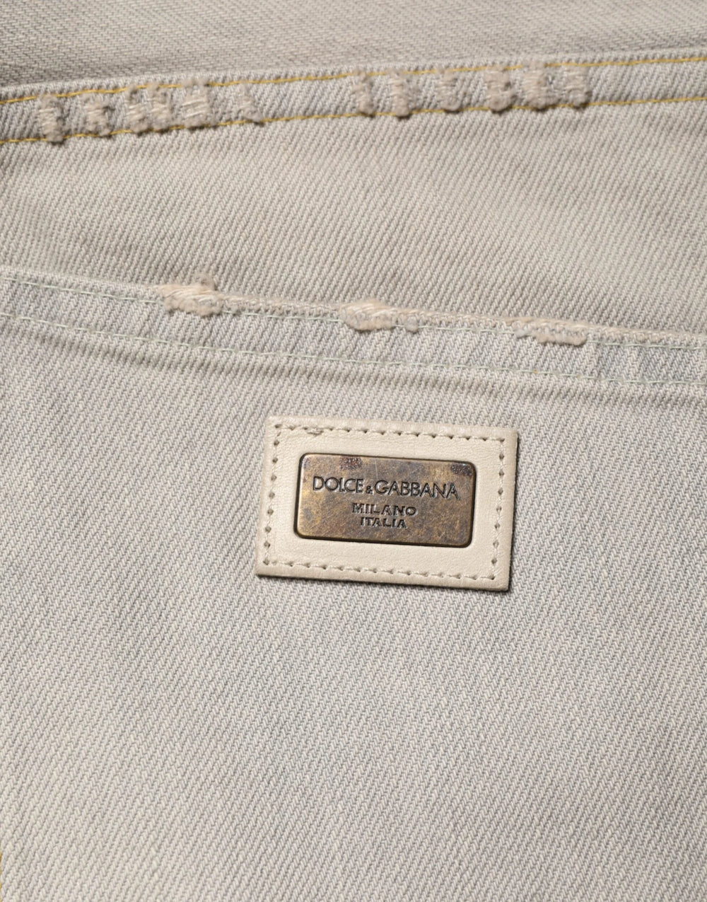 Dolce & Gabbana Light Gray Cotton Straight Denim Trouser Jeans