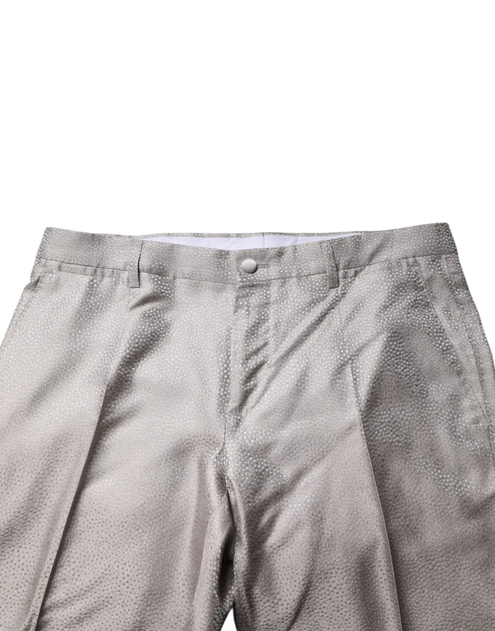 Dolce & Gabbana Light Gray Jacquard Silk Dotted 2 Piece Suit - IT50 | L - Pant Suits