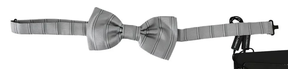 Dolce & Gabbana Light Gray Lining Adjustable Neck Butterfly Bow Tie - Neckties