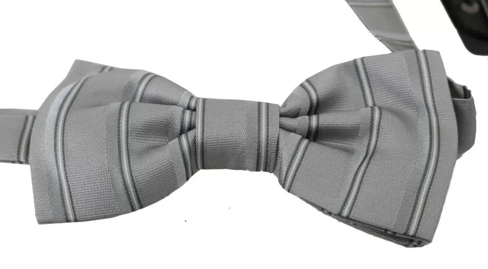 Dolce & Gabbana Light Gray Lining Adjustable Neck Butterfly Bow Tie - Neckties