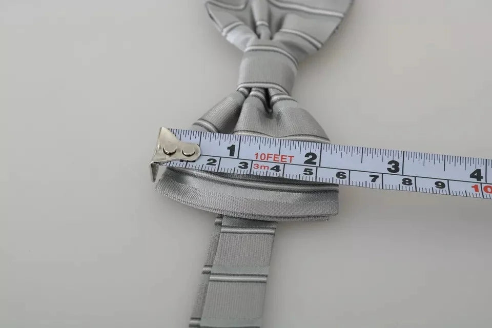 Dolce & Gabbana Light Gray Lining Adjustable Neck Butterfly Bow Tie - Neckties