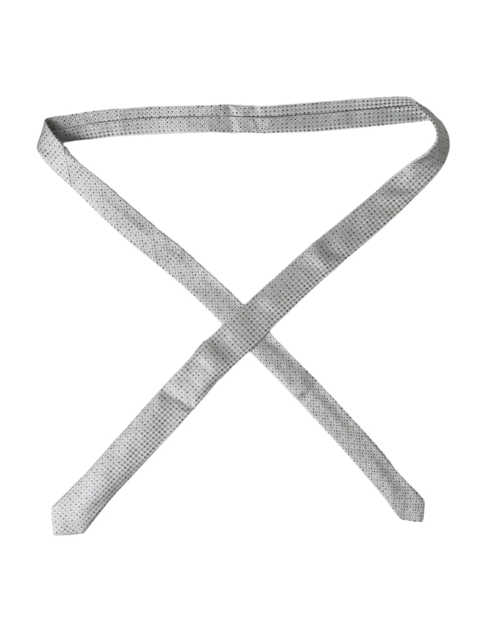 Dolce & Gabbana Light Gray Polka Dot Silk Adjustable Men Tie - Neckties