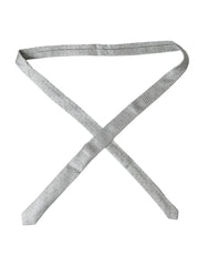 Dolce & Gabbana Light Gray Polka Dot Silk Adjustable Men Tie - Neckties