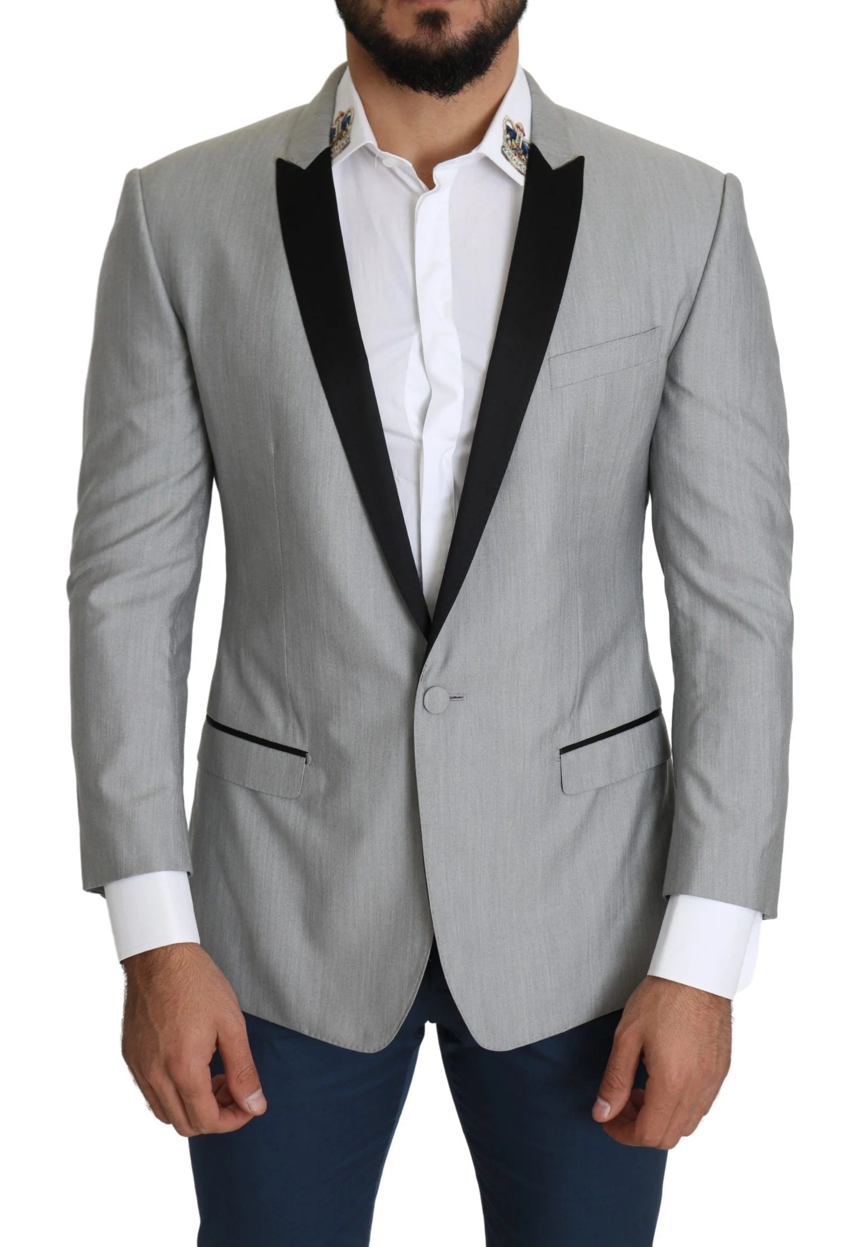 Dolce & Gabbana Light Gray Single Breasted SARTORIA Blazer - IT50 | L - Sport Jackets