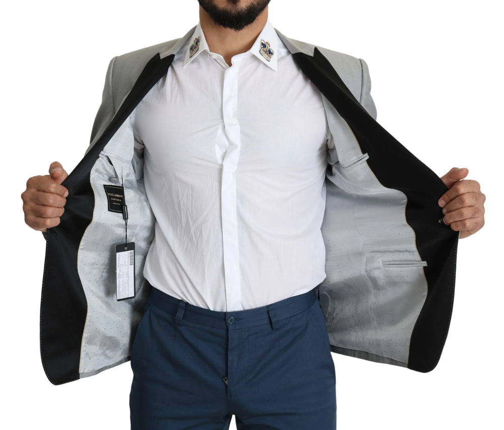 Dolce & Gabbana Light Gray Single Breasted SARTORIA Blazer - IT50 | L - Sport Jackets