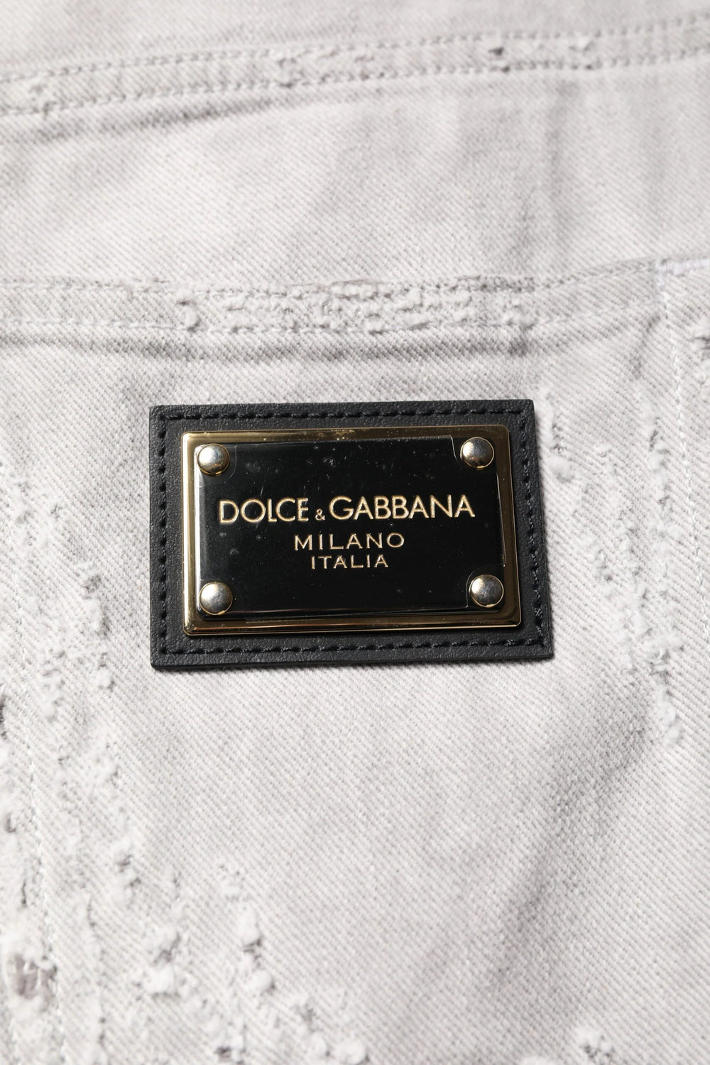 Dolce & Gabbana Light Gray Tattered Men Denim Bermuda Shorts - Bermudas