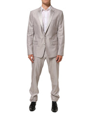 Dolce & Gabbana Light Gray Wool 2 Piece MARTINI Formal Suit - IT52 | XL - Tuxedos
