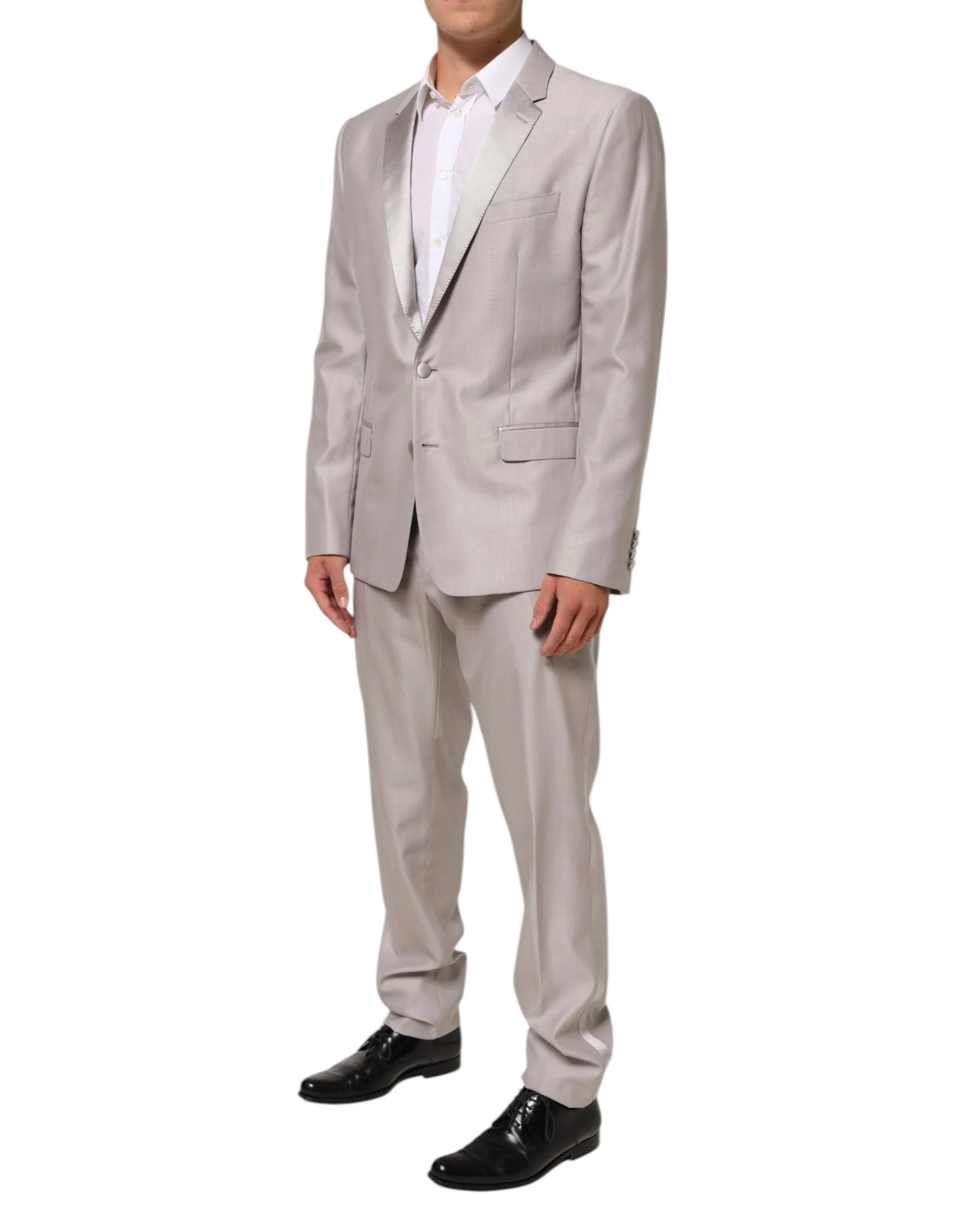 Dolce & Gabbana Light Gray Wool 2 Piece MARTINI Formal Suit - IT52 | XL - Tuxedos