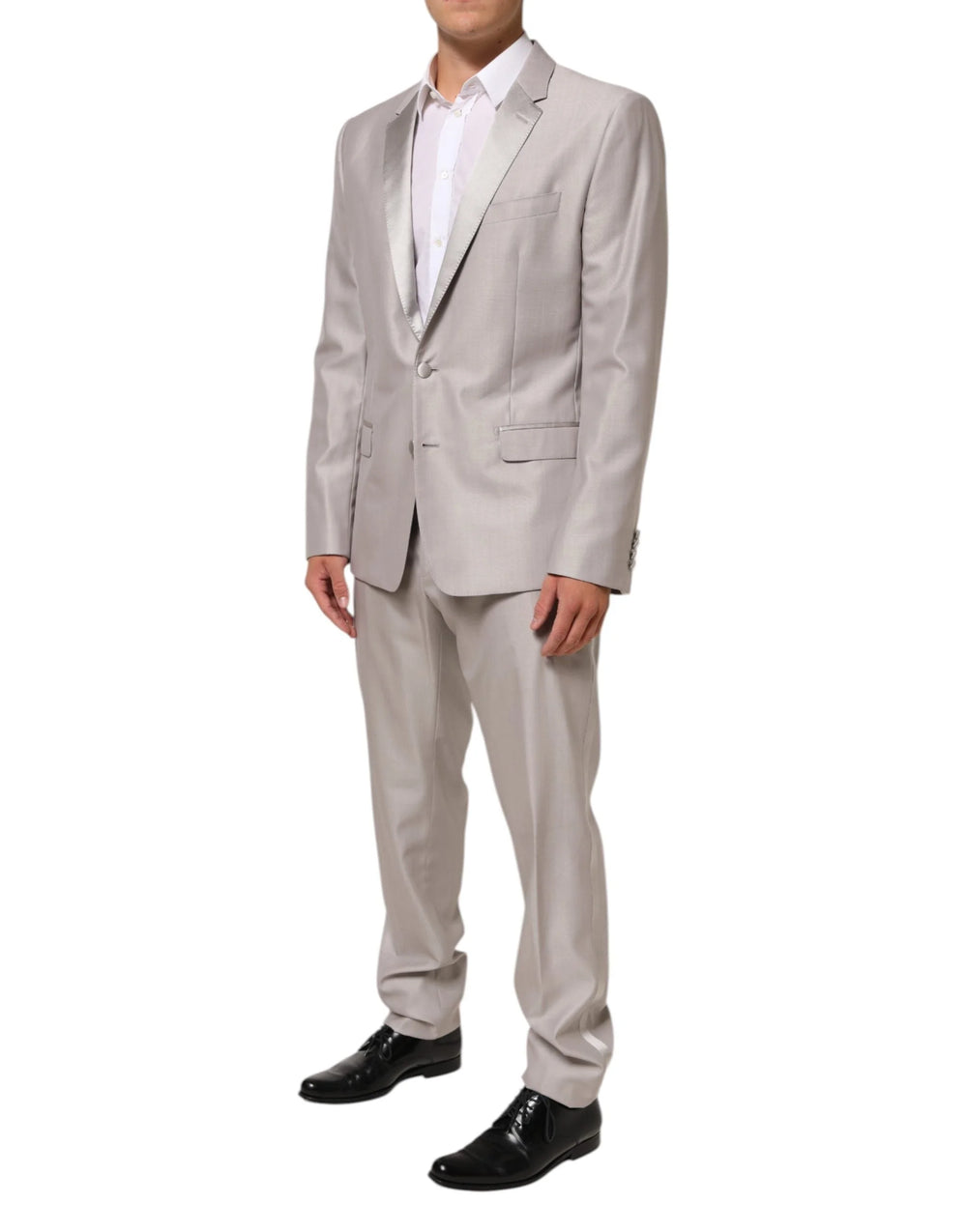 Dolce & Gabbana Light Gray Wool 2 Piece MARTINI Formal Suit - IT52 | XL - Tuxedos