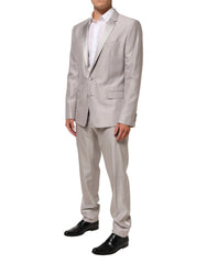 Dolce & Gabbana Light Gray Wool 2 Piece MARTINI Formal Suit - IT52 | XL - Tuxedos
