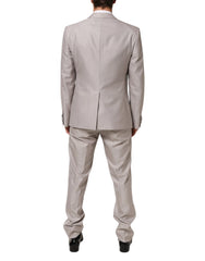Dolce & Gabbana Light Gray Wool 2 Piece MARTINI Formal Suit - IT52 | XL - Tuxedos