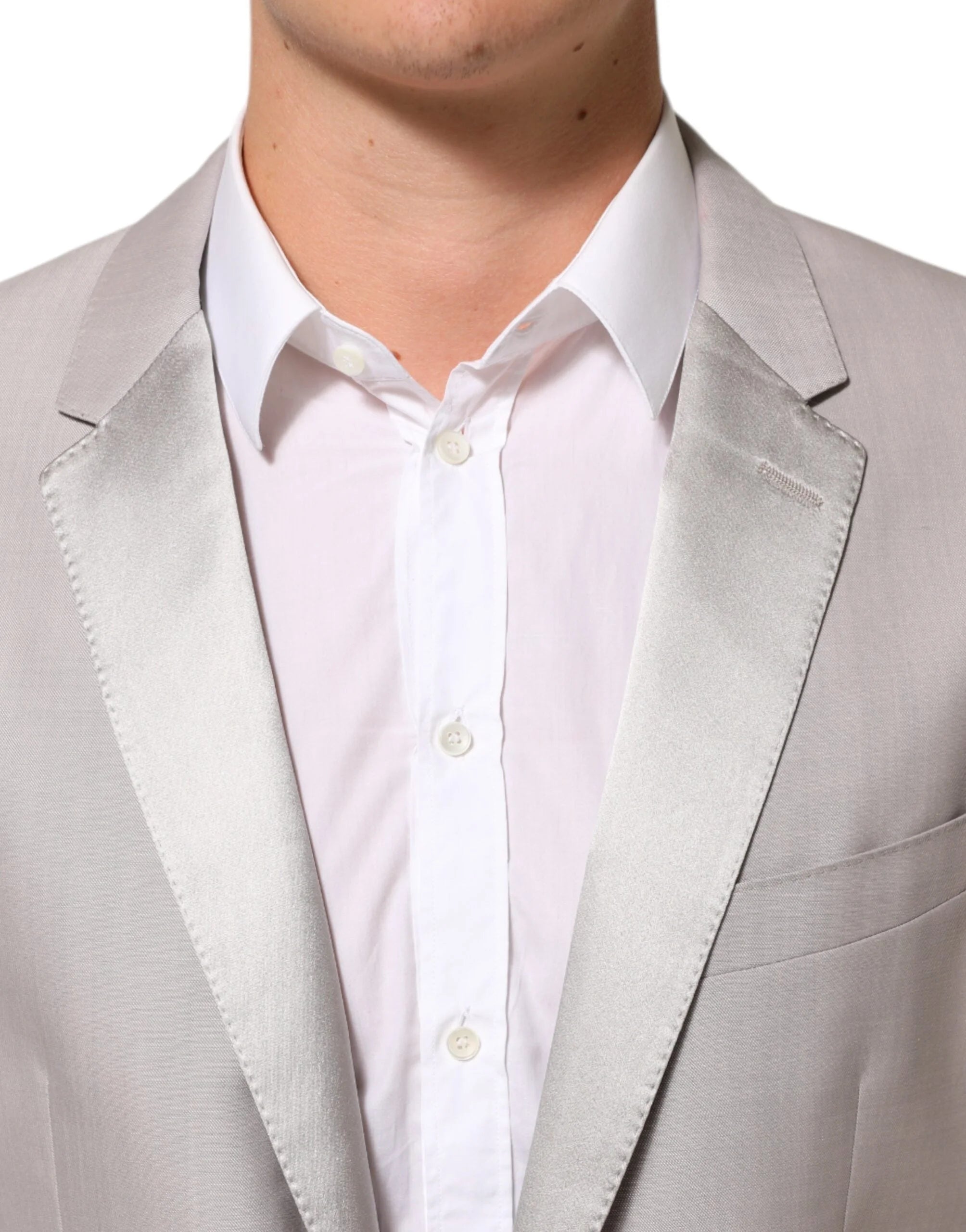 Dolce & Gabbana Light Gray Wool 2 Piece MARTINI Formal Suit - IT52 | XL - Tuxedos